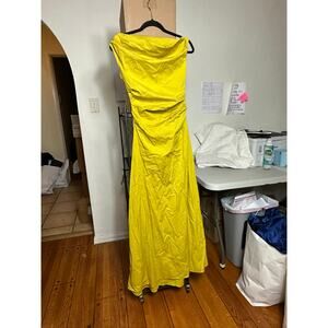 STAUD Vibrant Yellow Strapless Maxi Dress